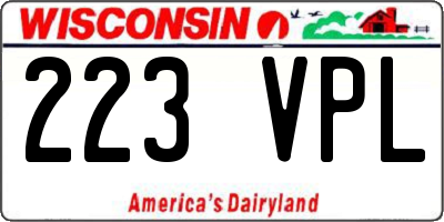 WI license plate 223VPL