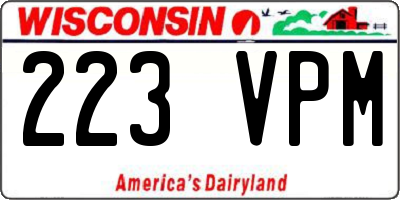 WI license plate 223VPM
