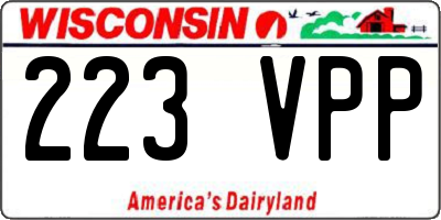 WI license plate 223VPP