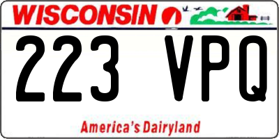 WI license plate 223VPQ