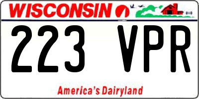 WI license plate 223VPR