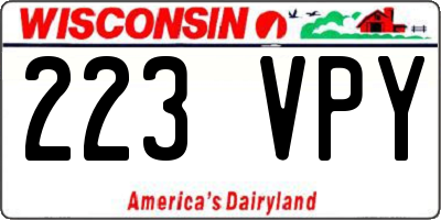 WI license plate 223VPY