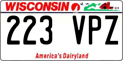 WI license plate 223VPZ