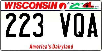 WI license plate 223VQA