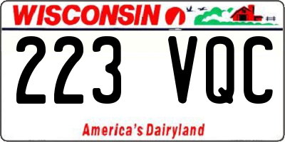 WI license plate 223VQC