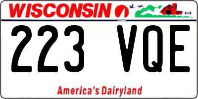 WI license plate 223VQE