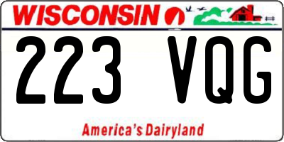 WI license plate 223VQG