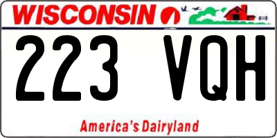 WI license plate 223VQH
