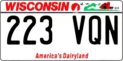 WI license plate 223VQN