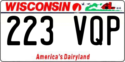 WI license plate 223VQP