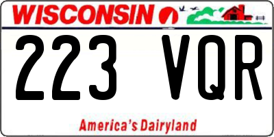 WI license plate 223VQR