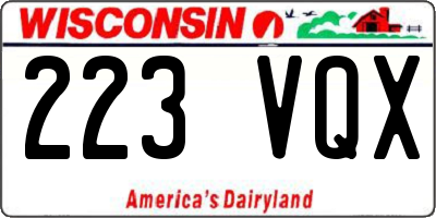 WI license plate 223VQX