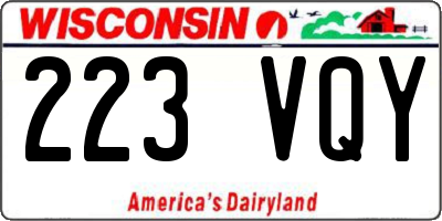 WI license plate 223VQY