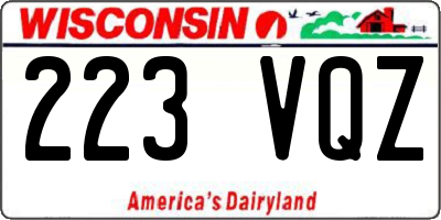 WI license plate 223VQZ
