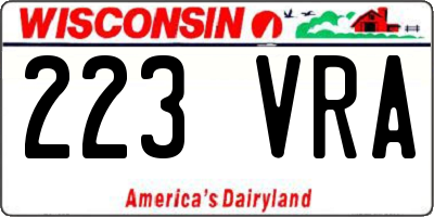 WI license plate 223VRA