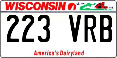 WI license plate 223VRB