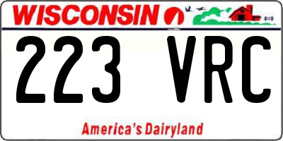 WI license plate 223VRC