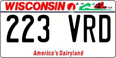 WI license plate 223VRD