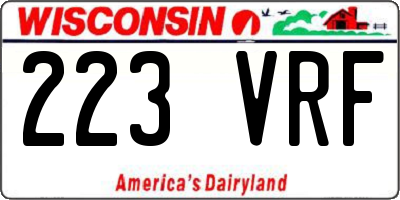 WI license plate 223VRF