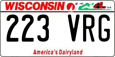 WI license plate 223VRG
