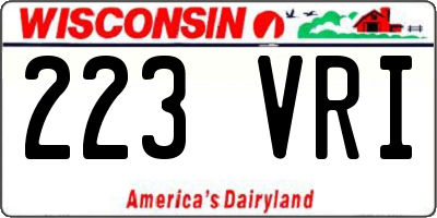 WI license plate 223VRI