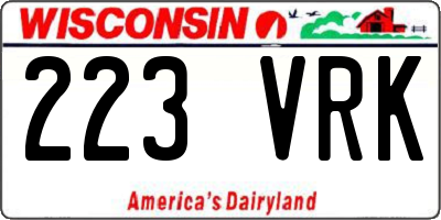 WI license plate 223VRK