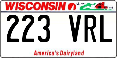 WI license plate 223VRL