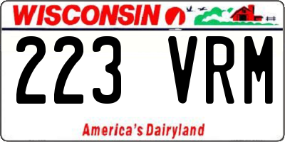 WI license plate 223VRM