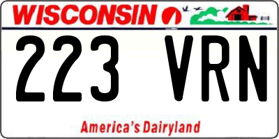 WI license plate 223VRN