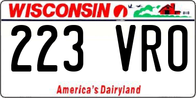 WI license plate 223VRO