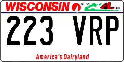 WI license plate 223VRP