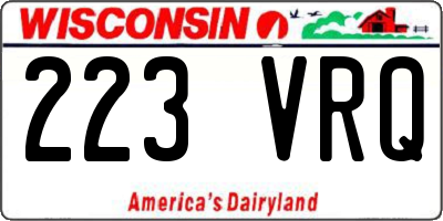 WI license plate 223VRQ