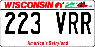 WI license plate 223VRR