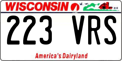 WI license plate 223VRS