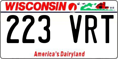 WI license plate 223VRT