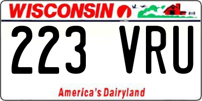 WI license plate 223VRU