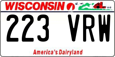 WI license plate 223VRW