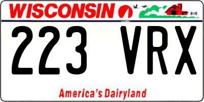 WI license plate 223VRX