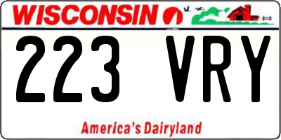 WI license plate 223VRY