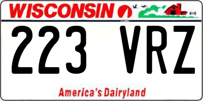 WI license plate 223VRZ