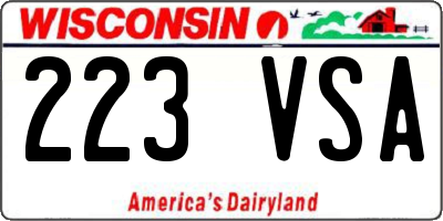 WI license plate 223VSA