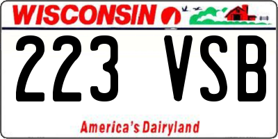 WI license plate 223VSB