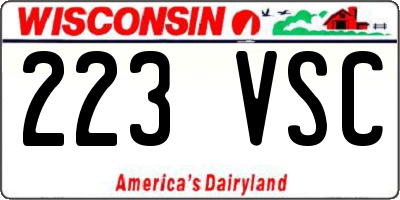WI license plate 223VSC