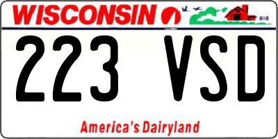 WI license plate 223VSD