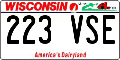WI license plate 223VSE