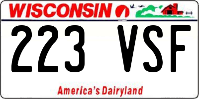 WI license plate 223VSF