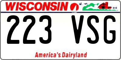 WI license plate 223VSG
