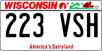 WI license plate 223VSH