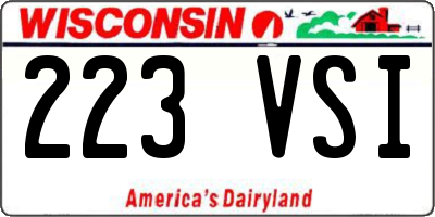 WI license plate 223VSI