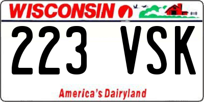 WI license plate 223VSK